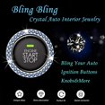 thumbnail image 4 of Blue Bling Crystal Rhinestone Car Engine Ignition Button Ring, Emblem Sticker, Girly Car Interior Accessory Decoration for Push to Start Button Cover, AC Control Knob,Car Shift Cover…, 4 of 6