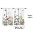 thumbnail image 3 of Celsvanis 2pcs Printed Kitchen Curtain, Short Translucent Floral Butterfly Romantic Window Drape, Spring Summer Decor For Home Kitchen Coffee Decoration 39"x27.5", 3 of 9
