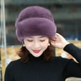 thumbnail image 4 of UDIYO Winter Middle-Aged and Elderly Women's Hats, Winter Russian Faux Rabbit Fur Flower Decor Hats, Elderly Hats, Mothers, Grandma, Old Ladies Hats, 4 of 8