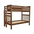 thumbnail image 3 of Bedz King Tall Bunk Beds Twin over Twin Mission Style with End Ladder, Espresso, 3 of 6