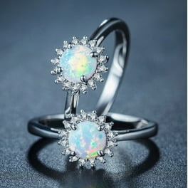 Anillo Solitario Compromiso Plata 925 Enchape Oro Blanco Con Cubic Zirconia 8