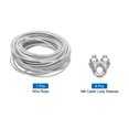 thumbnail image 3 of Uxcell 1/4 Clear Vinyl Coated Wire Rope 98ft Galvanized Steel with 6PCS M6 Loop Sleeves, 3 of 7