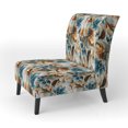 thumbnail image 3 of Designart "Paisley Gardens With A Rustic Touch In Gold And Turquoise II" Blue Floral Upholstered Accent Chair - Cottage Arm Chair For Living Room, 3 of 7