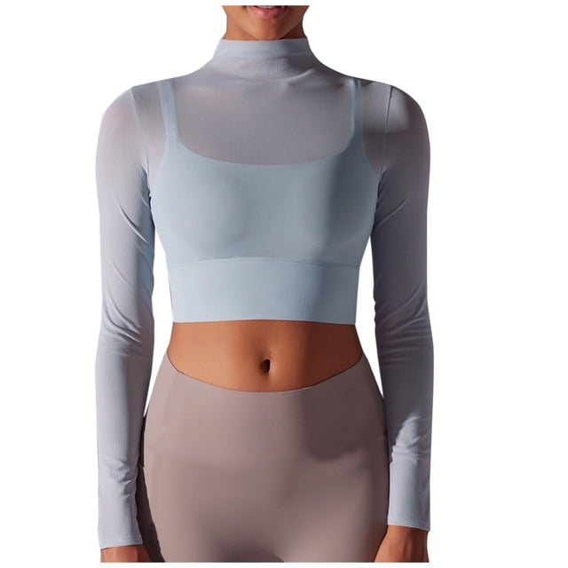 Birdeem Chemises à Manches Longues Col Rond pour Femmes Chemises d'Été Aguichant Mode Décontractée Sans Trace Col Rond Chemises à Manches Longues pour Femmes Aguichant