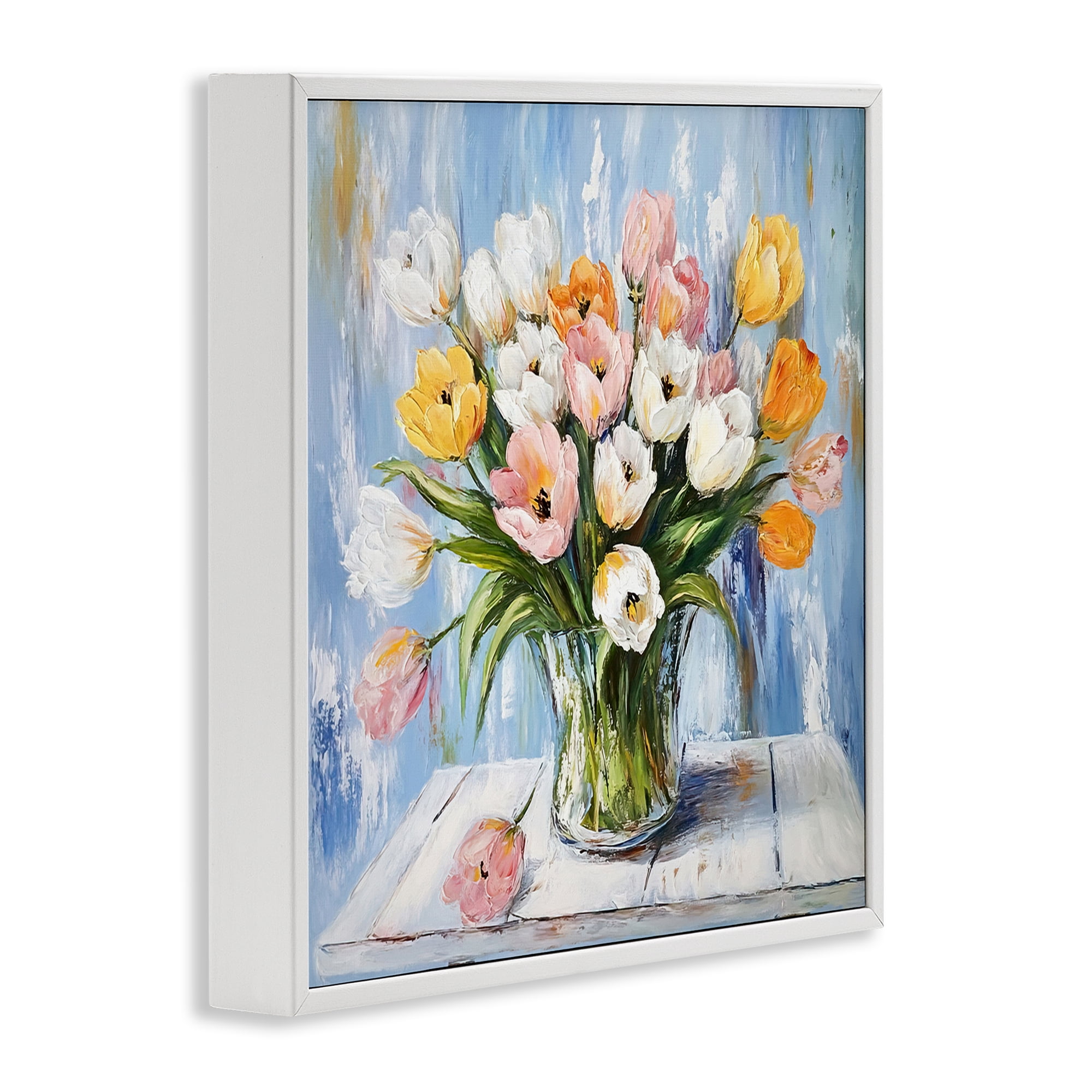 Stupell Industries Her Cottage Garden Tulips White Framed Giclee Art, design by Tina LeCour