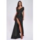 thumbnail image 1 of Vestido Colia Diamante Mesh Corset Satin Maxi Black para mujer, 1 of 5