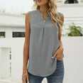 thumbnail image 4 of Summer Savings Clearance 2024! TAGOLD Womens Summer Tops,Women Casual Solid Lace Sleeveless Vest Splicing V-Neck T-Shirts Tops Gray 10, 4 of 6