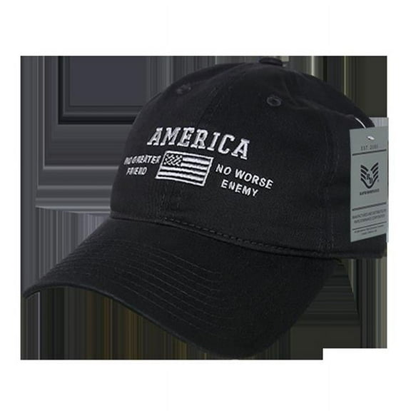RapDom America No Greater Friend Relaxed Graphic Mens Cap [Black - Adjustable]