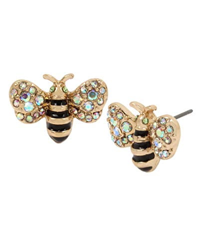 925 silver earrings simulated diamond buzzy bee flower stud kids girl cute 
