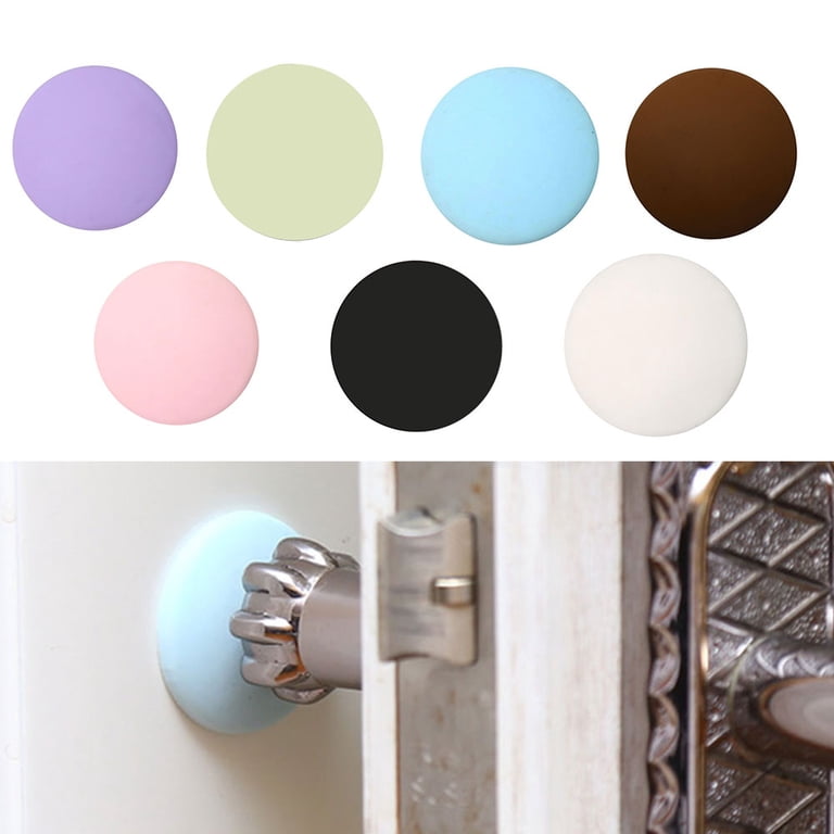 8 Pack Silicone Door Stopper & Wall Protector - Clear, Strong Back, For Floor Or Wall