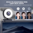 thumbnail image 4 of Cámara Web de Enfoque Automático 4K HD con Micrófono, Cámara de Computadora con Luz Ajustable, Cámara Web USB para Videollamadas de Escritorio y Portátil, 4 of 5