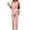 Pink plus size pantsuit set a1, variant on Cagogo Women Plus Size 2 Piece Outfit Long Sleeve Blazer Tops Wide Leg Pants Set Casual Business Lounge Suits Tracksuits Travel Work Clothes, Khaki 4XL