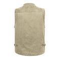 thumbnail image 7 of Busydd Plus Size Men's Outerwear Vests Casual Oversized Solid Color Hiking Vests Fashion V Neck Zipper Outdoor Cargo Vests with Pockets XL, 7 of 7