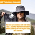 thumbnail image 7 of Sun Hat Men, Outdoor UPF 50+ UV Protection Caps with Face Cover & Neck Flap, Summer Wide Brim Hat for Fishing, Hiking and Camping, Boating, Purple, 7 of 7