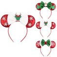 thumbnail image 2 of 3 uds. Diadema de decoración navideña, diadema para niños de Mickey, diadema con purpurina, adorno para fiesta, evento y vacaciones, 2 of 5
