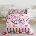 thumbnail image 2 of Manfei Colorful Guitar Bedding Comforter Set,Music Instruments Twin Comforter Sets,Chic Flower Butterfly Bedding Set For Girls,Microfiber Bedroom Decor Reversible,2-Piece, 2 of 8