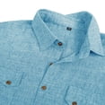 thumbnail image 3 of FRSASU Men's Cotton Linen Shirts Short Sleeve Tops Casual Lightweight Button Down Shirt Summer Tops with 2 Pocket Light Blue, 3 of 6