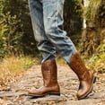 thumbnail image 2 of Men’s Durable Western Work Boots, Leather & Camo Mid-Calf Cowboy Boots, Non-Slip Outsole for Construction, Farm & Outdoor Activities, 2 of 6
