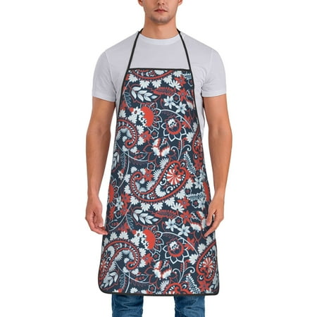 

Apron for Men Women Paisley Print No.J92 Waterproof Chef Kitchen Baking Apron with Long Ties Aprons for Cooking Baking and Gardening Kitchen Collection