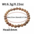 thumbnail image 2 of RSAMD 8MM Owl Buddha Beaded Natural Lava Stone Gold Silver Charm Fashion Men Bracelets-J001-5, 2 of 3