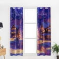 thumbnail image 5 of Hokiten Merry Christmas Blackout Curtains | Light Blocking Print Window Curtains, Xmas Tree Blue Purple Snowflake Thermal Insulated Window Drapes for Living Room Kitchen Cafe (2 Panels, 104"W x 45"L), 5 of 7