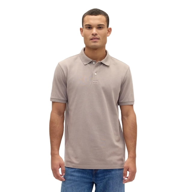 Polo GAP Stretch Piqué para hombre, color marrón frío, talla L