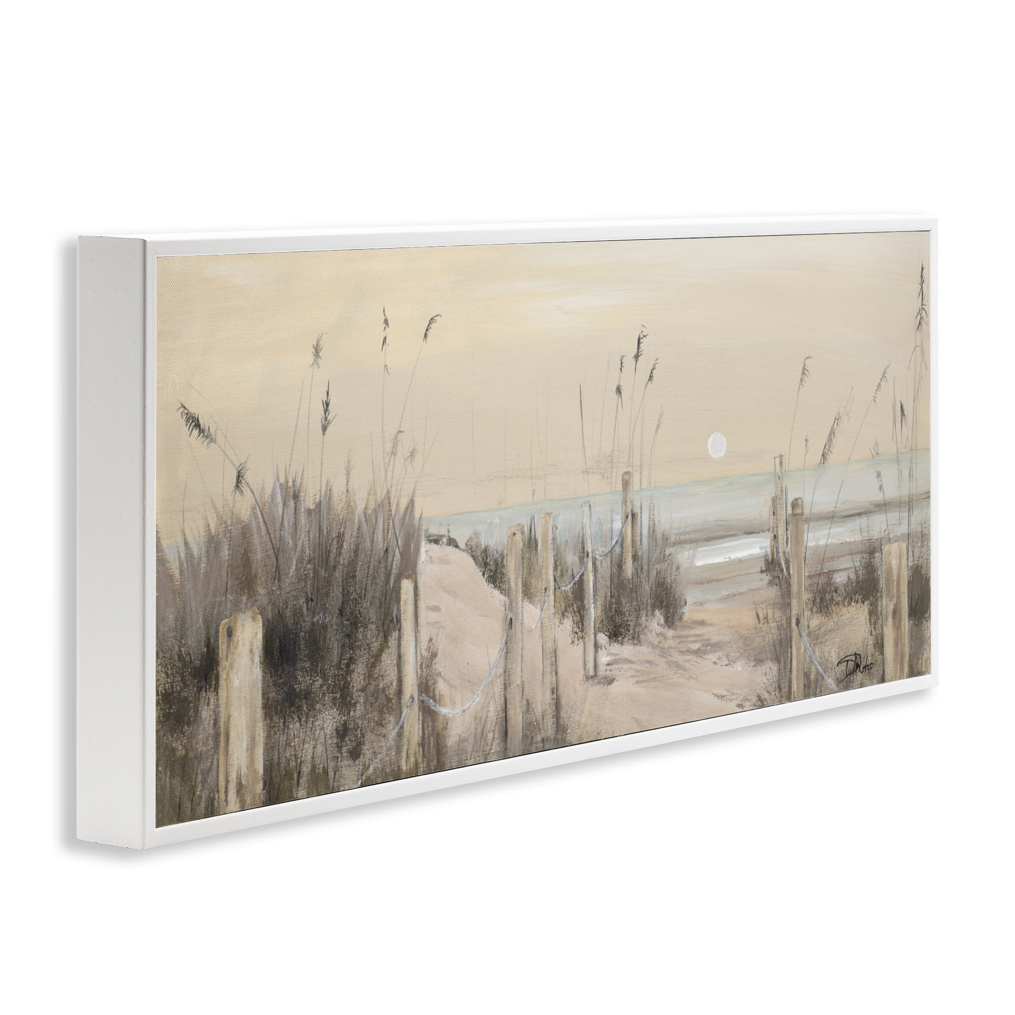 Stupell Industries White Moon Over Ocean White Framed Giclee Art, design by Patricia Pinto