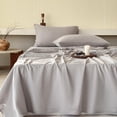 thumbnail image 5 of Muslin Cotton Sheet Set Queen Size, 2-Layer Washed Cotton Gauze Linen Feel Like Bed Sheets, 4-Pieces Bed Blanket Sheet Set with Deep Pocket(Gray,Queen), 5 of 7