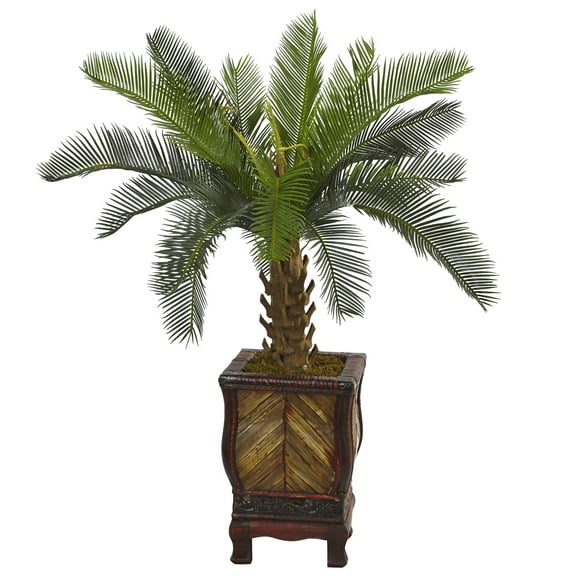 Nearly Natural 3' Cycas Artificial Tree in Wood Planter