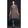 thumbnail image 4 of Bimba Hauts Bleus à Imprimé Cachemire Cachemire pour Femmes Kurti Asymétrique Robe d'Été pour Filles Grande, 4 of 6