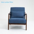 thumbnail image 2 of Aukfa Modern Accent Chair w/ Lumbar Pillow for Living Room, Mid Century, Wood Frame, Velvet, Blue, 2 of 12