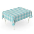 thumbnail image 1 of POGLIP Blue Abstract Pale Teal Gingham Pattern That is Tablecloth Table Desk Cover Home Party Decor 60x104 inch, 1 of 1