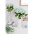 thumbnail image 3 of Lvefit Flores Artificiales De Color Verde Salvia, Rosas Verdes De Seda, 12 Unidades Con Ramo De Rosas De Seda De Tallo Largo Para Boda, Despedida De Soltera, Decoración Del Hogar, 3 of 5