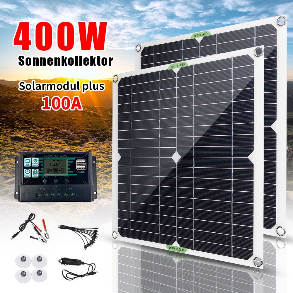 DFITO 200 Watts Portable Solar Panel Kit, 100A 12V Portable Solar Panel Battery Charger with Controller for Caravan RV Boat