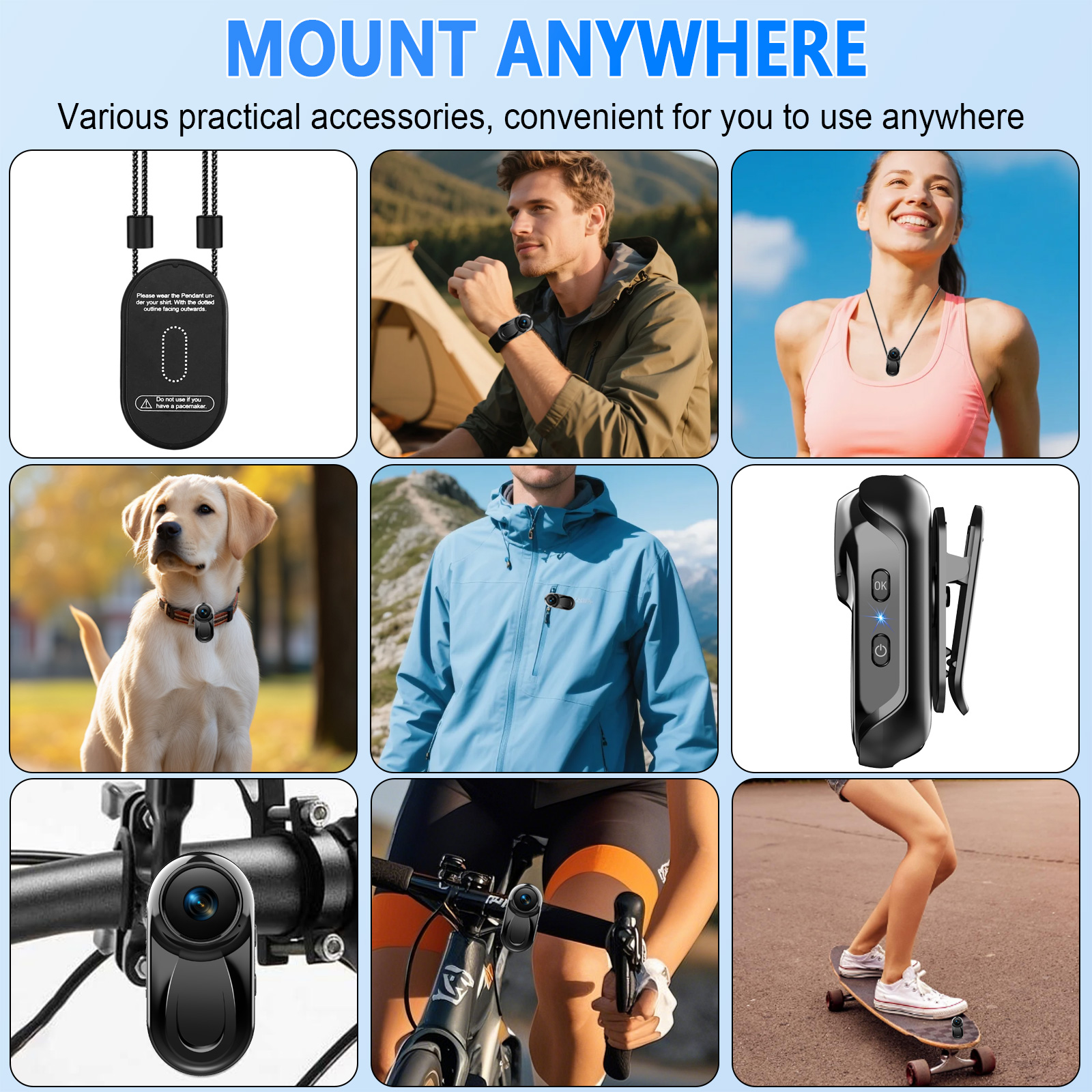 Geryst Mini 1080P Action Camera with 360° Clip Mount photo 5