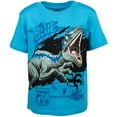 thumbnail image 2 of Jurassic World Dinosaur Blue Big Boys T-Shirt and French Terry Shorts Outfit Set Blue / Grey 18-20, 2 of 5