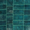 thumbnail image 1 of Ahgly Company Machine Washable Indoor Square Contemporary Teal Green Area Rugs, 4' Square, 1 of 7