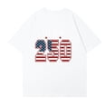thumbnail image 5 of 250th Anniversary United States Flag Print T Shirt Loose Fit Short Sleeve Crewneck Top for Women Men 1776 2026 Semi Centennial Tee White 2XL, 5 of 5