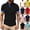 Black, variant on Mens Polos Shirts Short Sleeve , Button Up Golf Polos Shirt Contrast Color Tshirts Regular Fit Tennis T-Shirts Breathable Summer Casual Tee Tops Turn-Down Collar Pullover