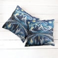 thumbnail image 2 of Ambesonne Painting Art Throw Pillow Cover Pack of 2, Starry Sky Lake Night, 2 Pcs-20"x20", Royal Blue and Yellow, 2 of 5