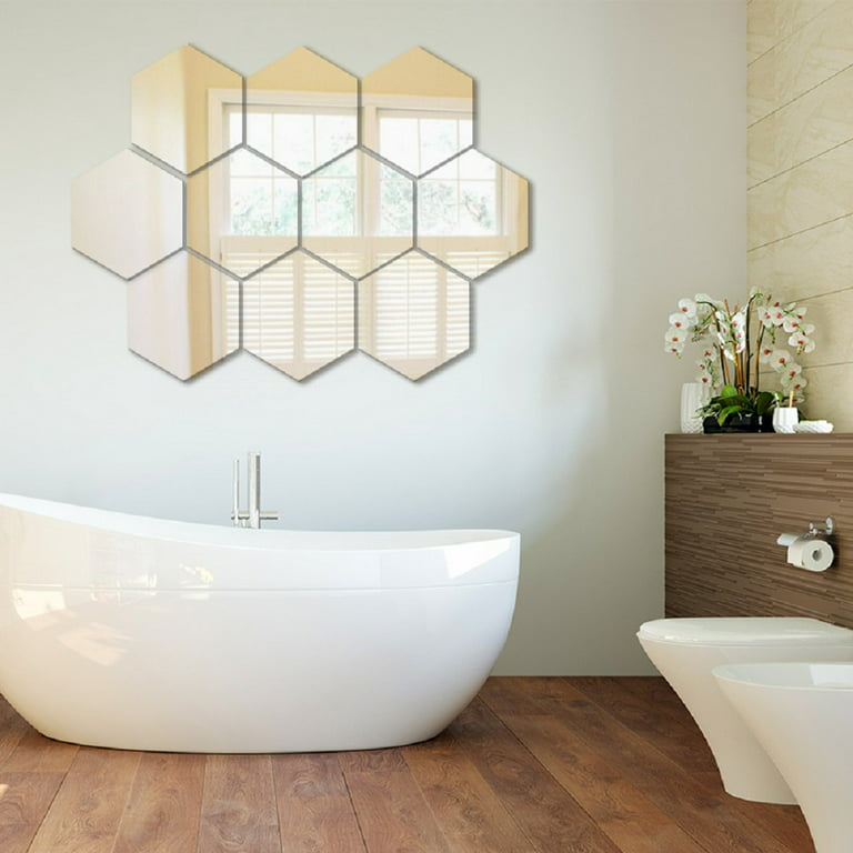 Hexagon Mirror Wall Stickers - 20cm Size, Acrylic Hex Art DIY Home  Decorative Hexagonal Mirror Sheet Plastic Mirror Tiles for Home Living Room  Bedroom Sofa TV B…