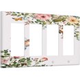 thumbnail image 2 of Bird Floral Green Leaves Hummingbird Quad Rocker Light Switch Plates Outlet Covers Decorative Electrical Wall Plate Receptacle Switchplate Decorate Plug Cover For Bathroom Kitchen 8 * 4.5 Inch, 2 of 5