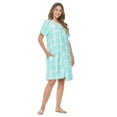 thumbnail image 4 of Casual Nights Women's Snap - Front House Dress Short Sleeve Seersucker Woven Housecoat Duster Lounger Robe with Pockets, 4 of 5