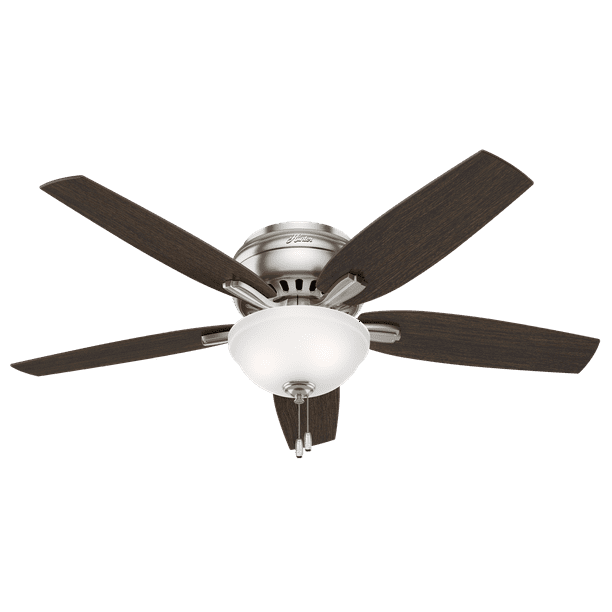 52 Hunter Newsome Low Profile Bowl Light Brushed Nickel Ceiling Fan With Kit Com 52 Hunter Newsome Low Profile Bowl, How To Install Light Kit On Hunter Ceiling Fan