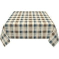 thumbnail image 4 of Square Tablecloth 60 x 60 Inch, Classic Neutral Color Plaid Tablecloth Square Breathable Table Top Cover Dining Table Cover for Dining, Parties, Camping, 4 of 8