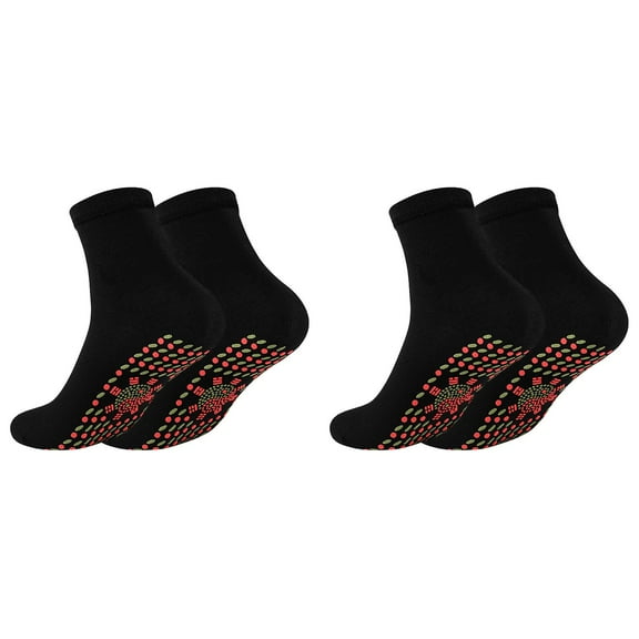 XIYNBAOK 2 Pairs Heated Socks Women Men Thermal Socks Winter Warm Comfortable Soft Shaping Socks Magnetic Self-Heating Socks Breathable Warm Foot Massage Socks Christmas Gifts