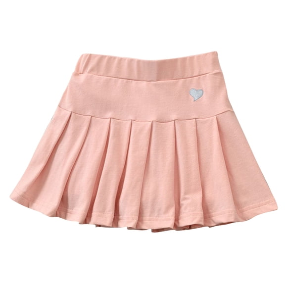 Little Girls Cute Skirt on Clearance Girl Skorts Skirt Kids Casual Stretch Waist Skater Skirt Athletic Uniform Skorts New Pinky 140