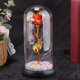 thumbnail image 3 of Rosa Colorida en Cúpula de Cristal, Flor Artificial con Luces de Hadas, Dorada para Ella, Cumpleaños Navidad Boda de Mujeres rojo Macarena cúpula de globo rosa, 3 of 7