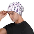 thumbnail image 3 of Naloa Lavender Flowers Soft Beanie Hat, Knit Beanie Daily Beanie in Fine Knit for Women Men Winter Travel, Outdoor, 3 of 7