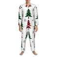 thumbnail image 4 of Kll Buffalo Plaid Christmas Trees Sleepwear Mens Flannel Pajamas,Long Cotton Pj Set, 4 of 9